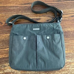 Baggallini Gray Nylon Top Zip Purse Shoulder Bag Crossbody